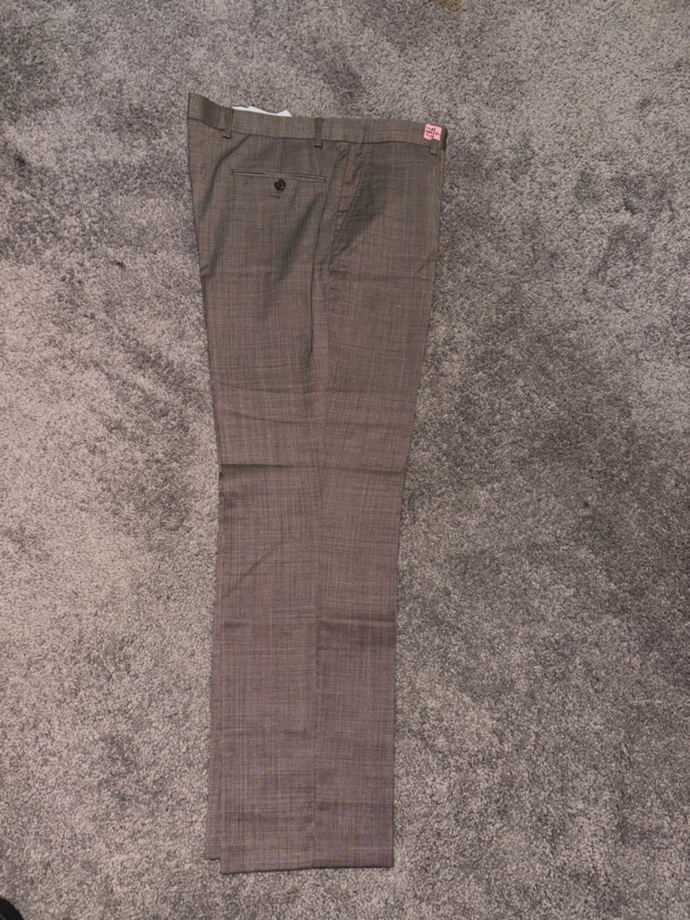 Saks Fifth Avenue Brown Plaid Men's Dress Pants